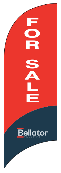 For Sale Feather Flag Only, 7-Foot, Red and Blue